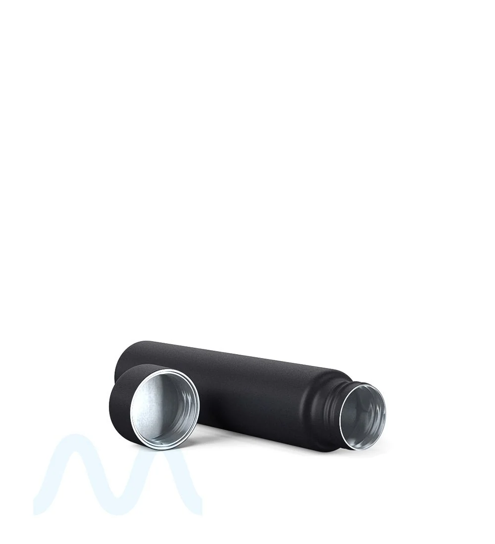 Child Resistant | Push Down and Turn Screw On Opaque Metal Pre-Roll Tubes w/ Cap | 95mm - Black - 100 Count - Image 8