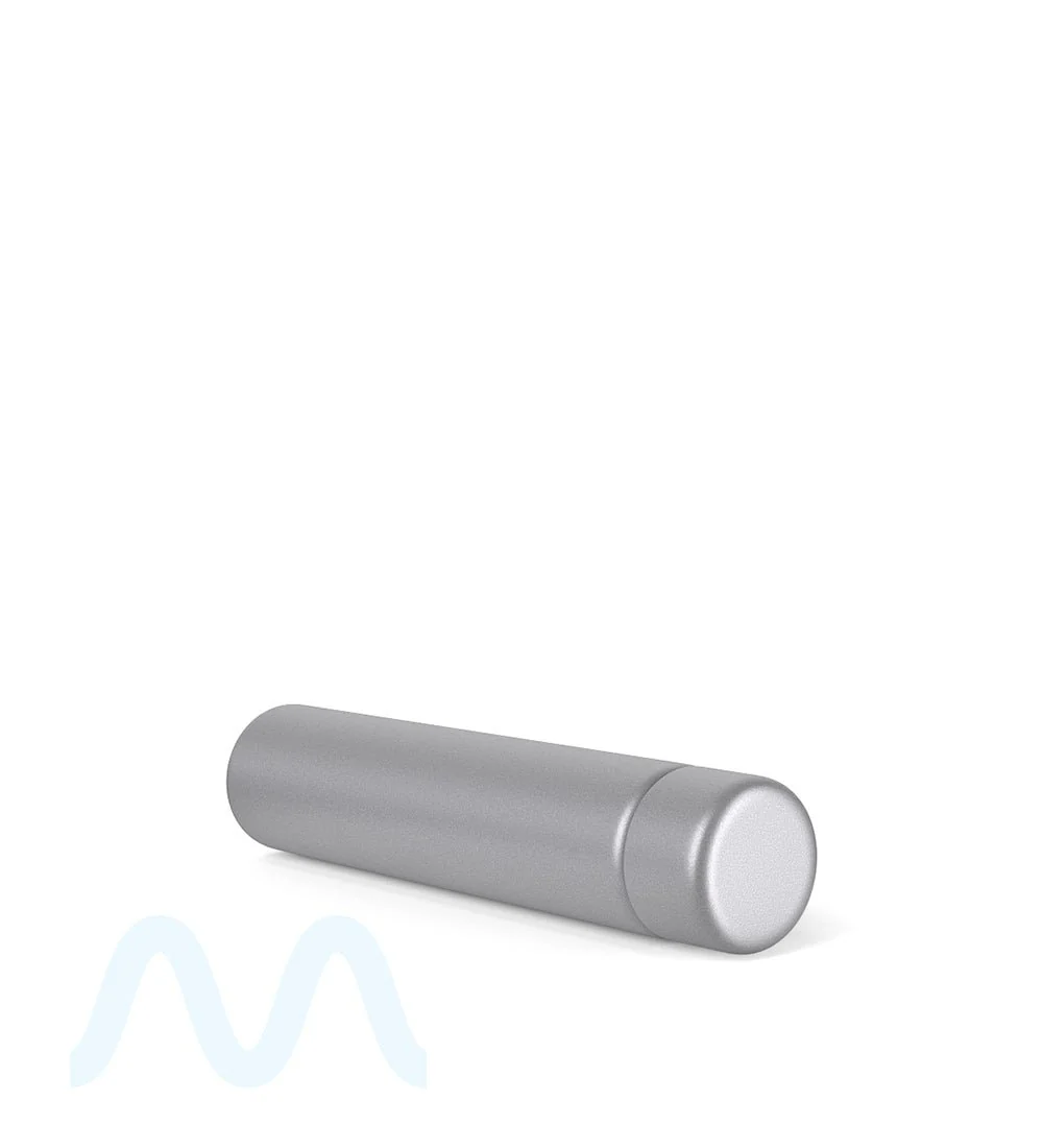 Child Resistant | Push Down and Turn Screw On Opaque Metal Pre-Roll Tubes w/ Cap | 95mm - Silver - 100 Count - Image 5