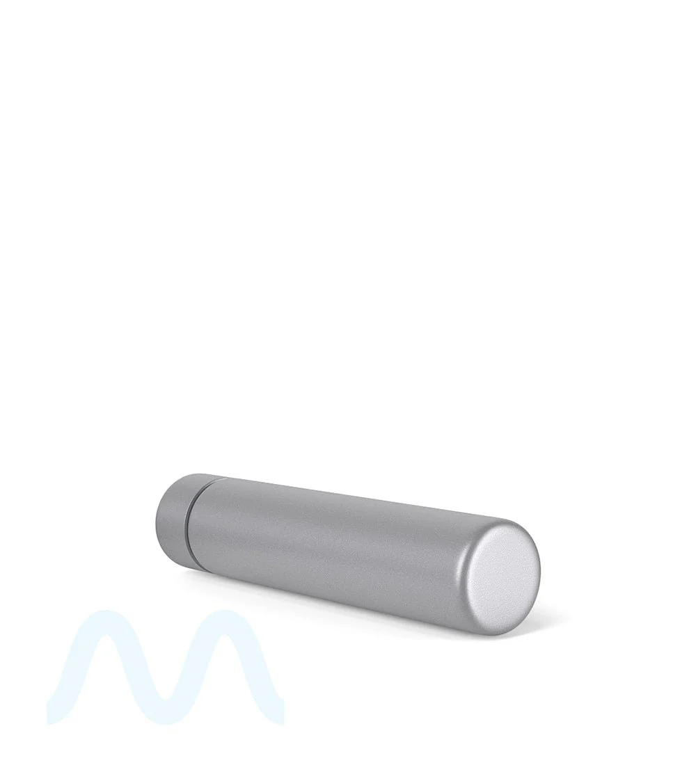 Child Resistant | Push Down and Turn Screw On Opaque Metal Pre-Roll Tubes w/ Cap | 95mm - Silver - 100 Count - Image 6