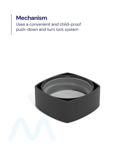 Child Resistant | Push Down & Turn Plastic Pillow PCR Caps w/ Teflon Liner | 32mm - Matte Black - 250 Count - Image 3