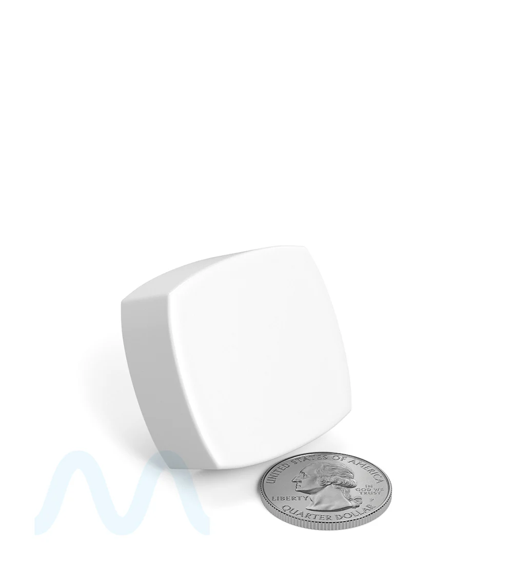 Child Resistant | Push Down & Turn Plastic Pillow PCR Caps w/ Teflon Liner | 32mm - Matte White - 250 Count - Image 5