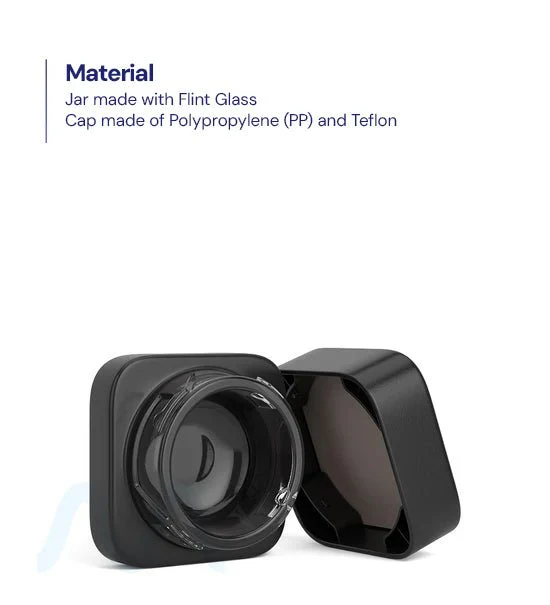 Child Resistant | Qube Black Glass Concentrate Jar w/ Black Cap | 32mm - 5mL - 250 Count - Image 4
