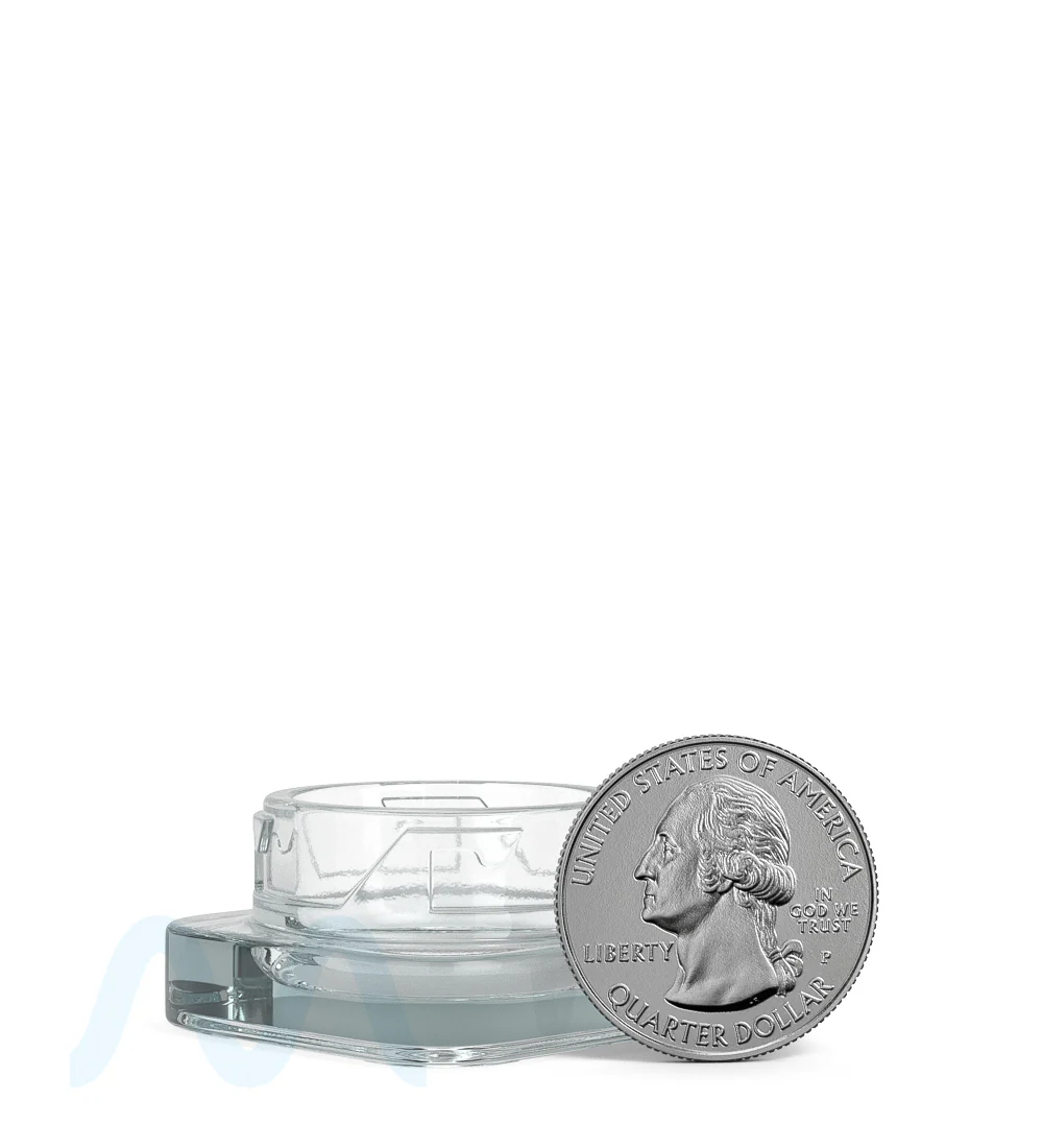 Child Resistant | Qube Clear Glass Concentrate Jar w/ Black Cap | 32mm - 5mL - 250 Count - Image 11