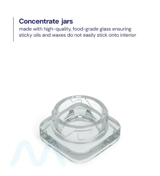Child Resistant | Qube Clear Glass Concentrate Jar w/ Black Cap | 32mm - 5mL - 250 Count - Image 6