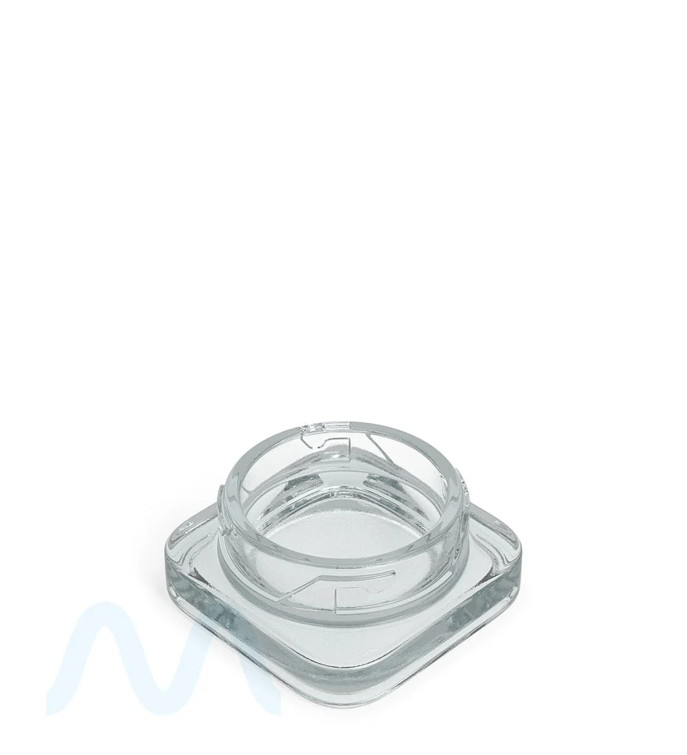 Child Resistant | Qube Clear Glass Concentrate Jar w/ Black Cap | 38mm - 9mL - 250 Count - Image 3