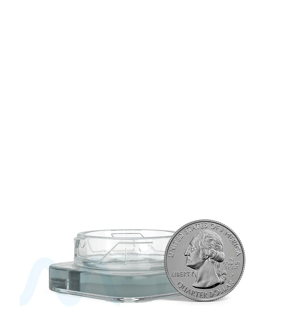 Child Resistant | Qube Clear Glass Concentrate Jar w/ Black Cap | 38mm - 9mL - 250 Count - Image 7