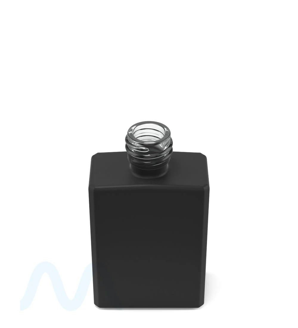 Child Resistant | Rectangular Glass Tincture Bottles w/ Black Ribbed Dropper Cap | 30mL - Matte Black - 120 Count