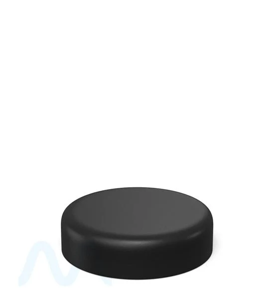 Child Resistant | Round Push Down & Turn Plastic PCR Caps w/ Foam Liner | 53mm - Matte Black - 100 Count