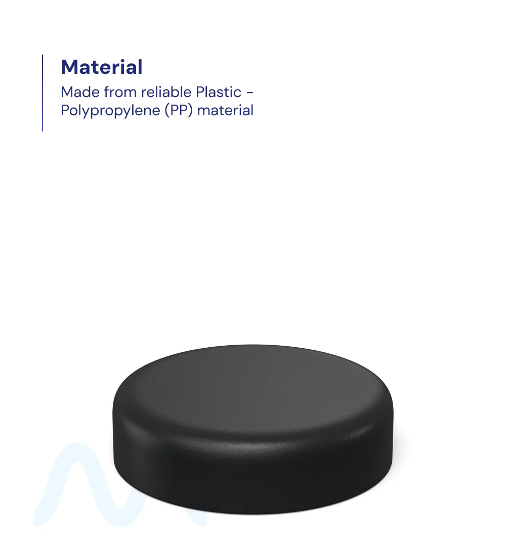 Child Resistant | Round Push Down & Turn Plastic PCR Caps w/ Foam Liner | 53mm - Matte Black - 100 Count - Image 2