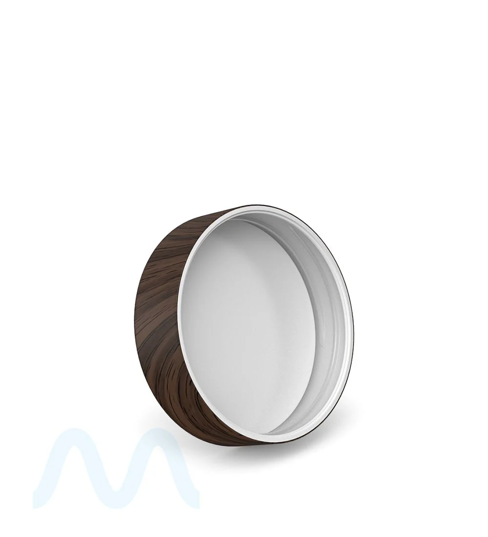 Child Resistant | Smooth Flat Push Down & Turn Plastic Caps w/ Foam Liner  | 53mm - Red Wood - 100 Count - Image 4