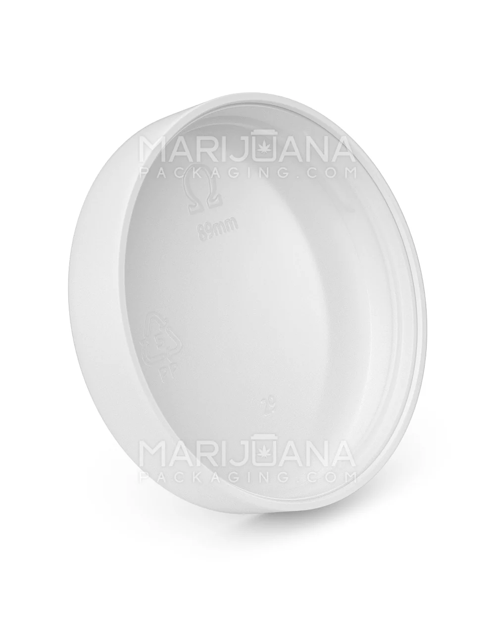 Child Resistant | Smooth Push Down & Turn Plastic Caps | 89mm - Semi Gloss White - 205 Count - Image 2