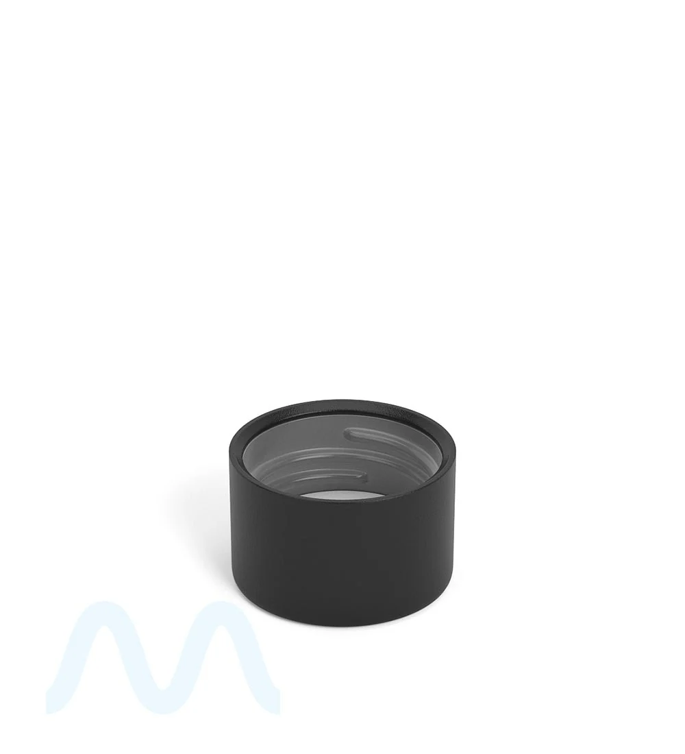 Child Resistant | Smooth Push Down & Turn Plastic Caps for Wide Body Glass PCR Tube | 28mm - Matte Black - 200 Count - Image 2
