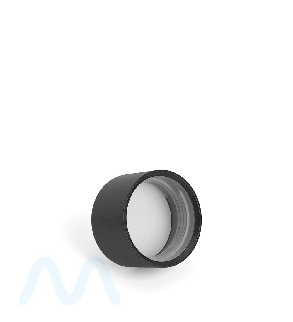 Child Resistant | Smooth Push Down & Turn Plastic Caps for Wide Body Glass PCR Tube | 28mm - Matte Black - 200 Count - Image 4
