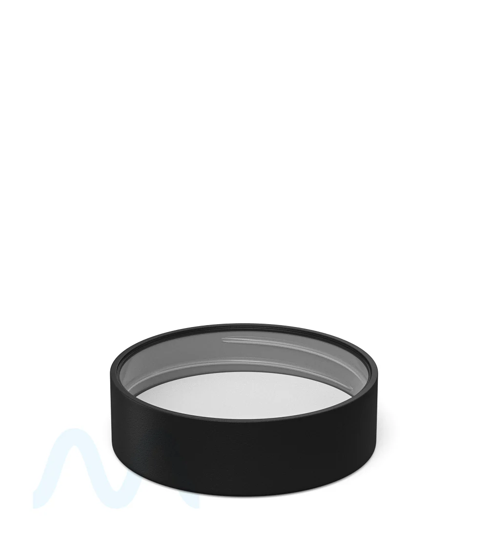 Child Resistant | Smooth Push Down & Turn Plastic Caps w/ Foam Liner  | 53mm - Matte Black - 100 Count - Image 2