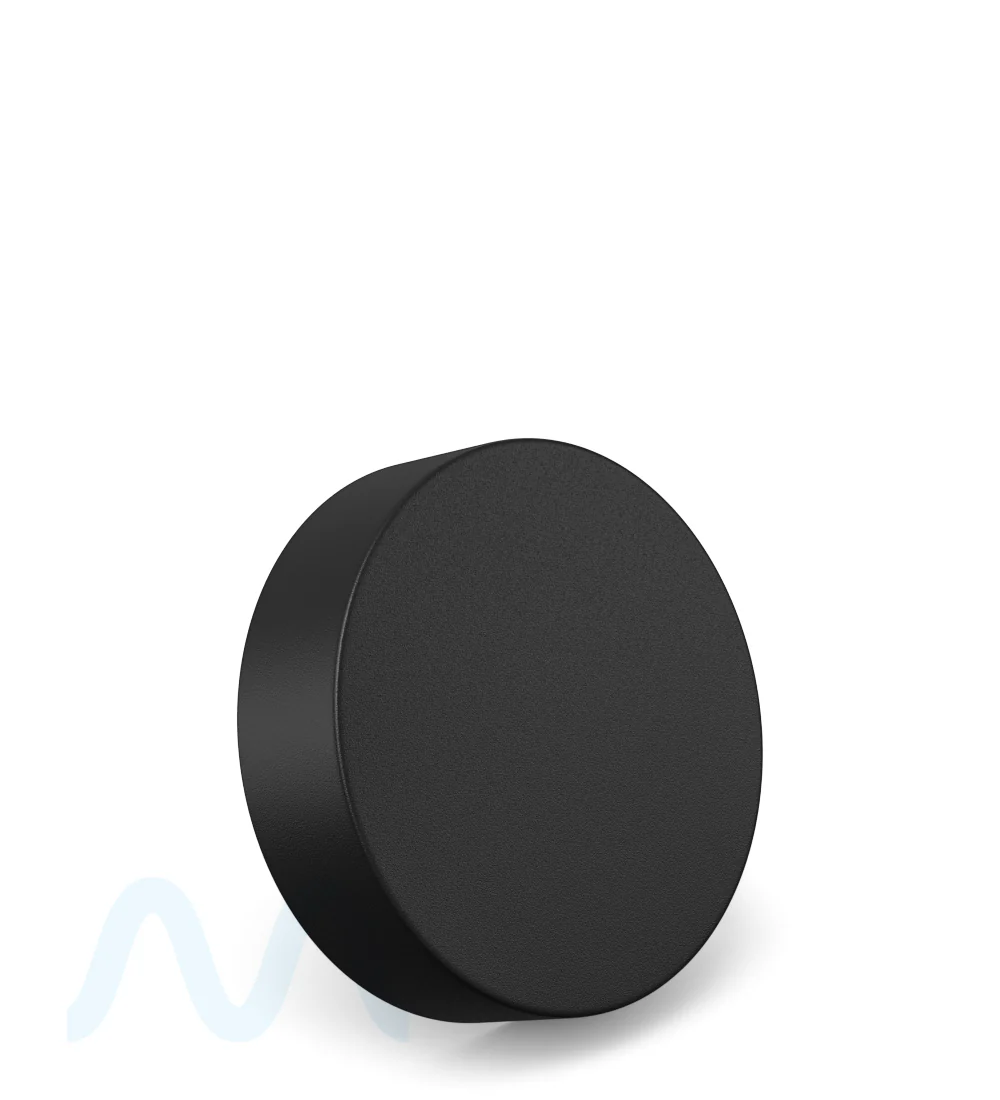 Child Resistant | Smooth Push Down & Turn Plastic Caps w/ Foam Liner  | 53mm - Matte Black - 100 Count - Image 3
