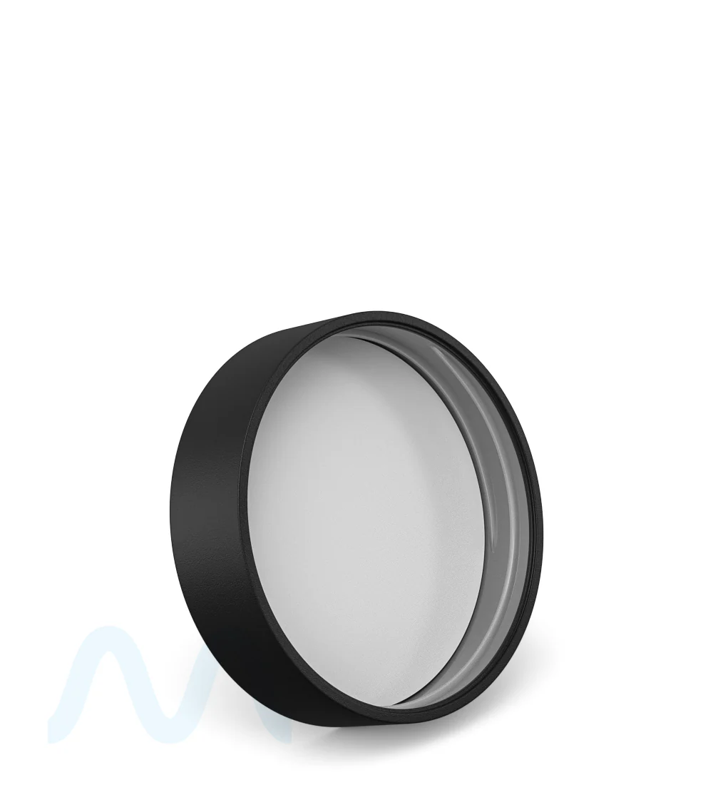 Child Resistant | Smooth Push Down & Turn Plastic Caps w/ Foam Liner  | 53mm - Matte Black - 100 Count - Image 4