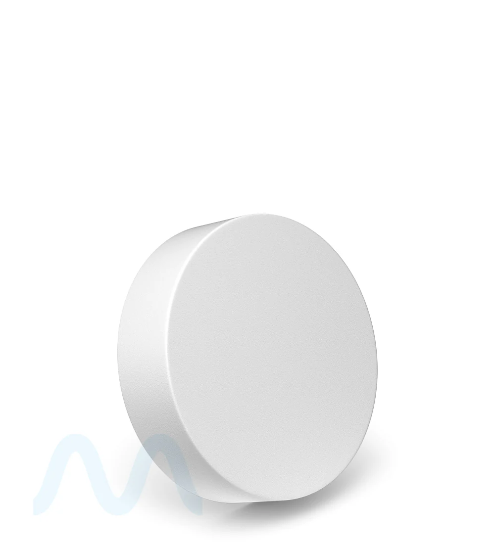 Child Resistant | Smooth Push Down & Turn Plastic Caps w/ Foam Liner  | 53mm - Matte White - 100 Count - Image 3