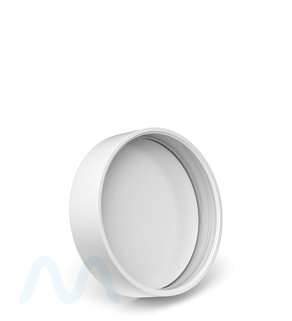 Child Resistant | Smooth Push Down & Turn Plastic Caps w/ Foam Liner  | 53mm - Matte White - 100 Count - Image 4
