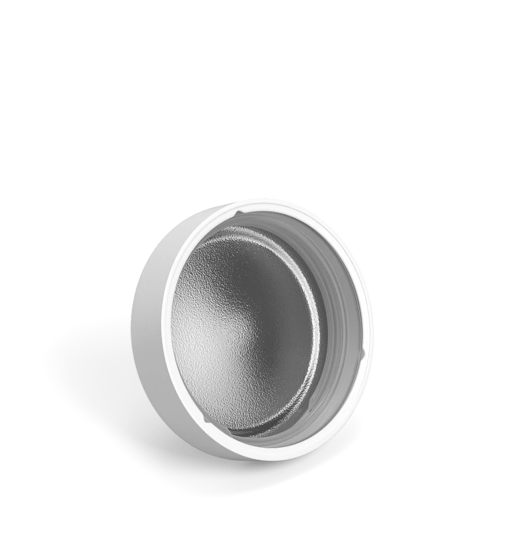 Child Resistant | Smooth Push Down & Turn Plastic Caps w/ Foil Liner | 53mm - Matte White - 120 Count - Image 4