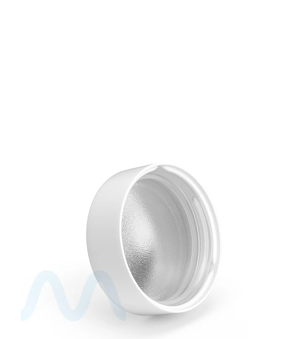 Child Resistant | Smooth Push Down & Turn Plastic No Text Caps w/ Foil Liner | 38mm - Matte White - 320 Count - Image 4