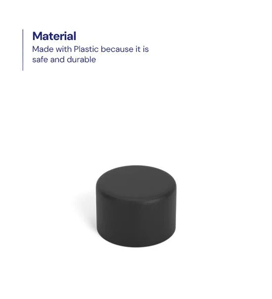 Child Resistant | Smooth Push Down & Turn Plastic PCR Caps for Glass Tube w/ Foam Liner | 20mm - Matte Black - 400 Count - Image 2