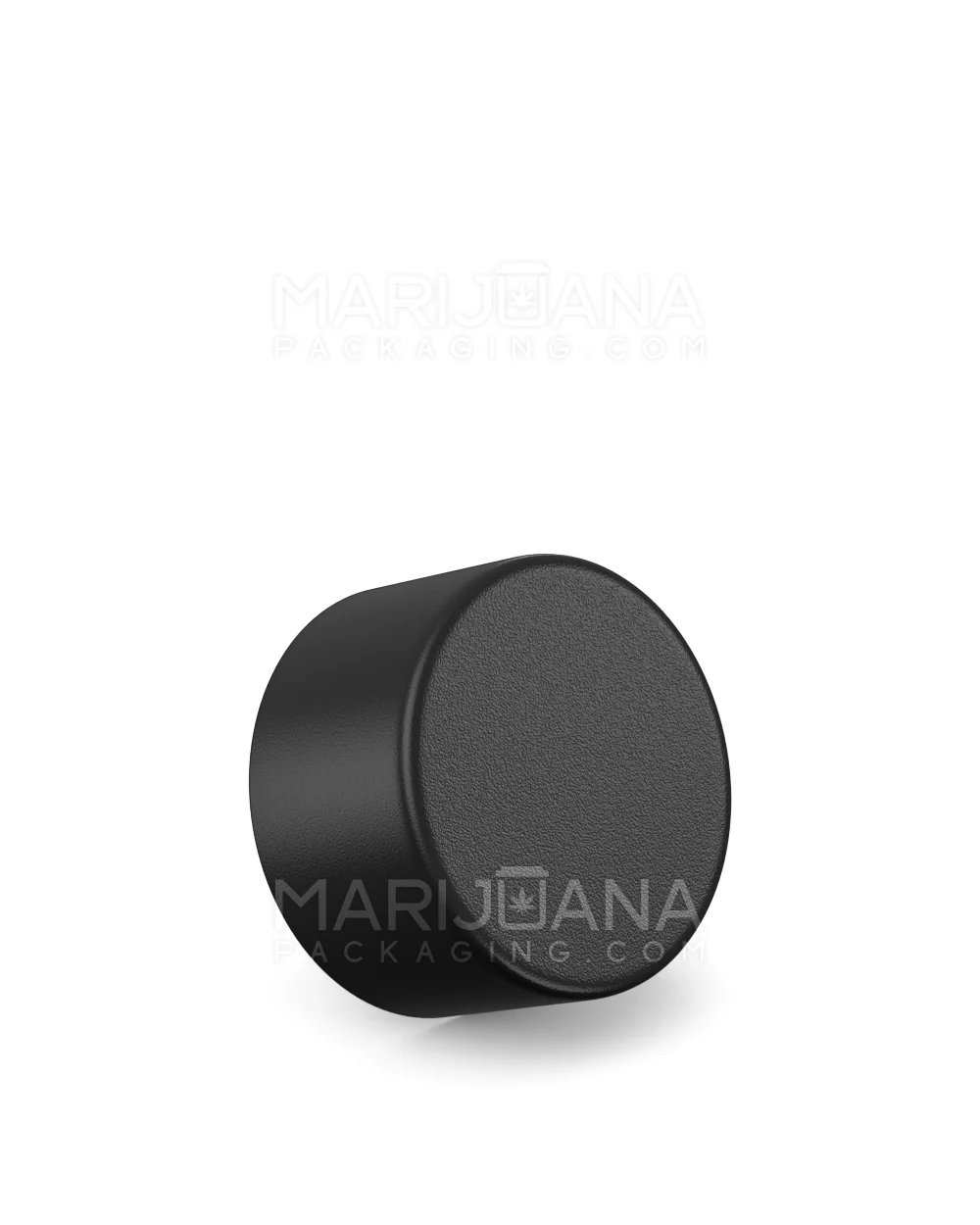 Child Resistant | Smooth Push Down & Turn Plastic PCR Caps for Wide Body Glass Tube | 35mm - Matte Black - 200 Count