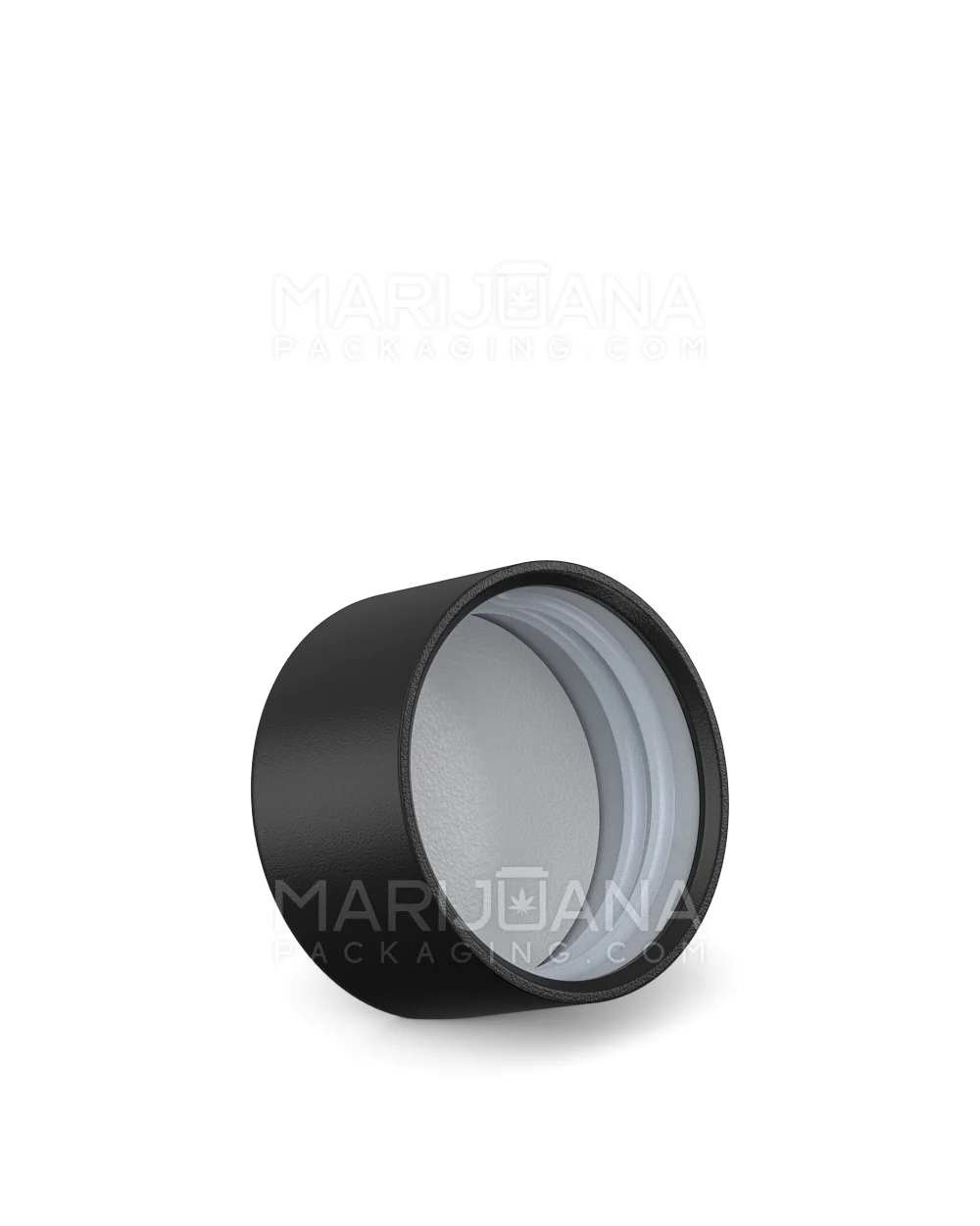 Child Resistant | Smooth Push Down & Turn Plastic PCR Caps for Wide Body Glass Tube | 35mm - Matte Black - 200 Count - Image 2