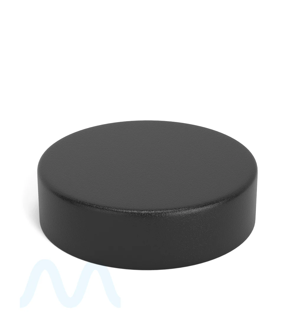 Child Resistant | Smooth Push Down & Turn Plastic PCR Caps w/ Foam Liner | 50mm - Matte Black - 100 Count