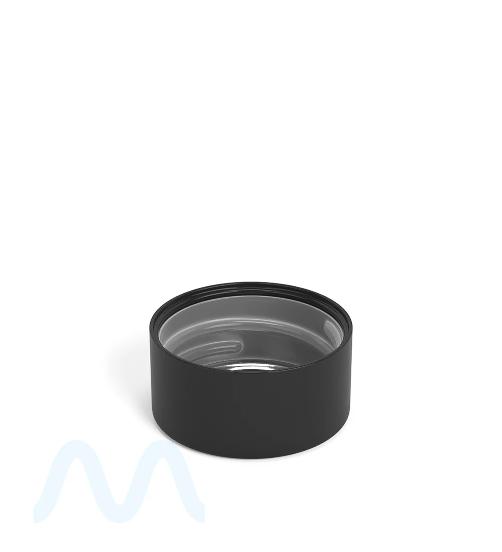 Child Resistant Smooth Push Down & Turn Plastic PCR Caps w/ Foil Liner | 28mm - Glossy Black | Sample - Image 3