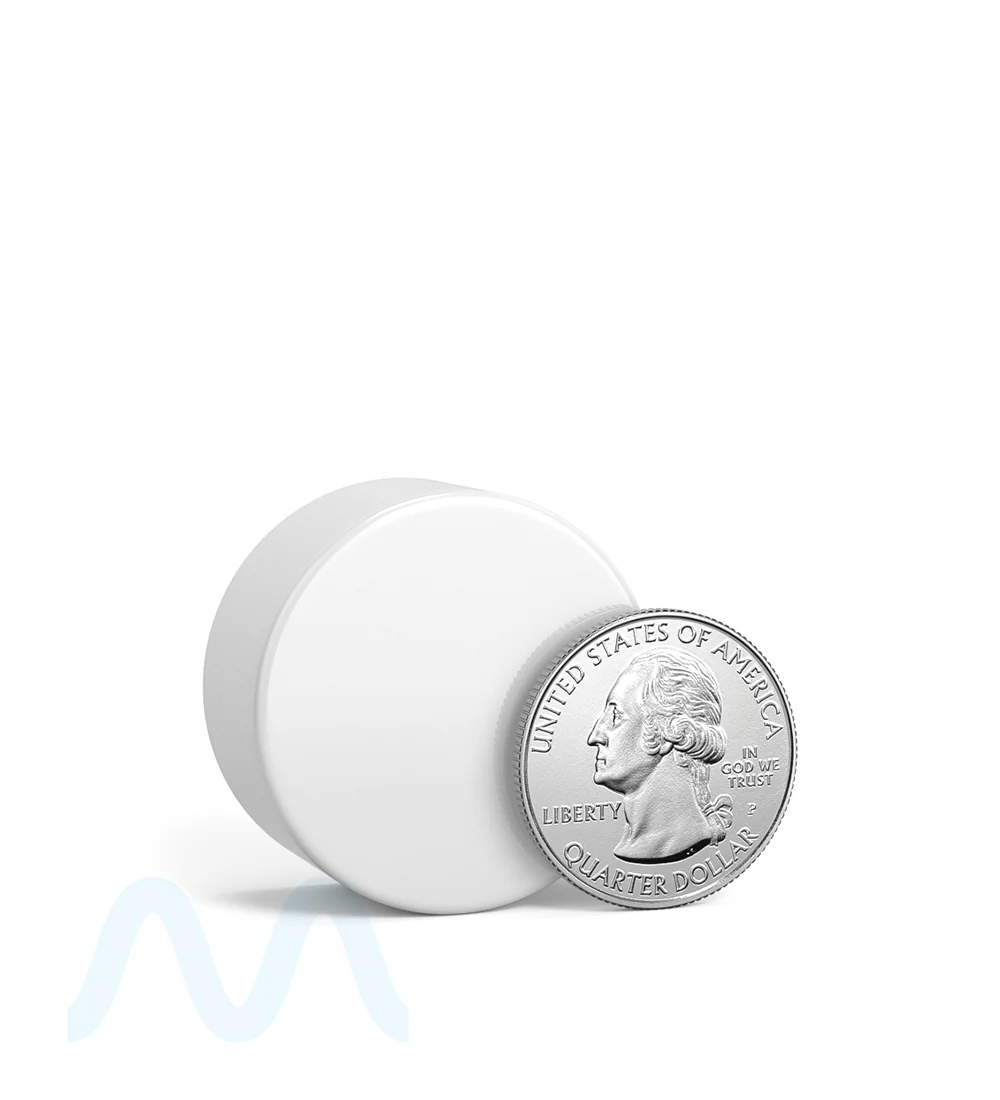Child Resistant | Smooth Push Down & Turn Plastic PCR Caps w/ Foil Liner | 28mm - Glossy White - 504 Count - Image 5