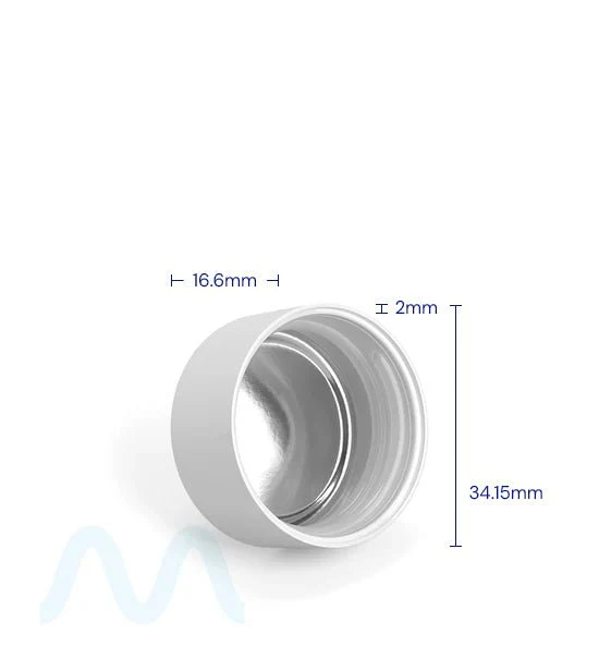Child Resistant | Smooth Push Down & Turn Plastic PCR Caps w/ Foil Liner | 28mm - Glossy White - 504 Count - Image 7