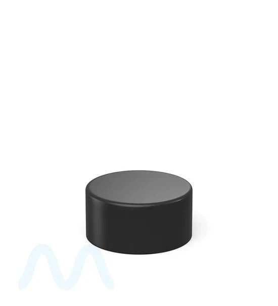 Child Resistant | Smooth Push Down & Turn Plastic PCR Caps w/ Foil Liner | 28mm - Matte Black - 504 Count