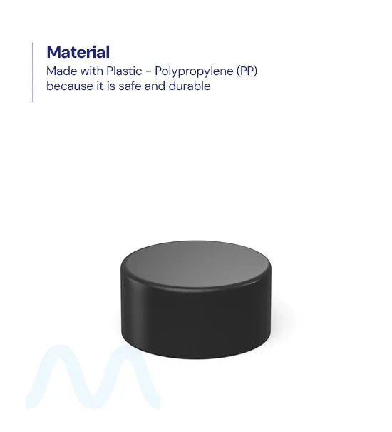 Child Resistant | Smooth Push Down & Turn Plastic PCR Caps w/ Foil Liner | 28mm - Matte Black - 504 Count - Image 2