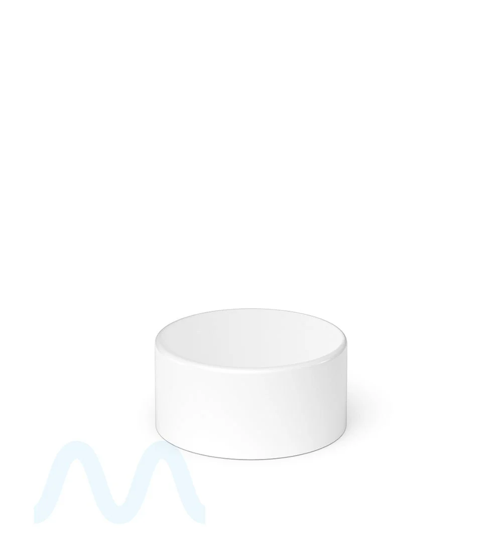 Child Resistant | Smooth Push Down & Turn Plastic PCR Caps w/ Foil Liner | 28mm - Matte White - 504 Count