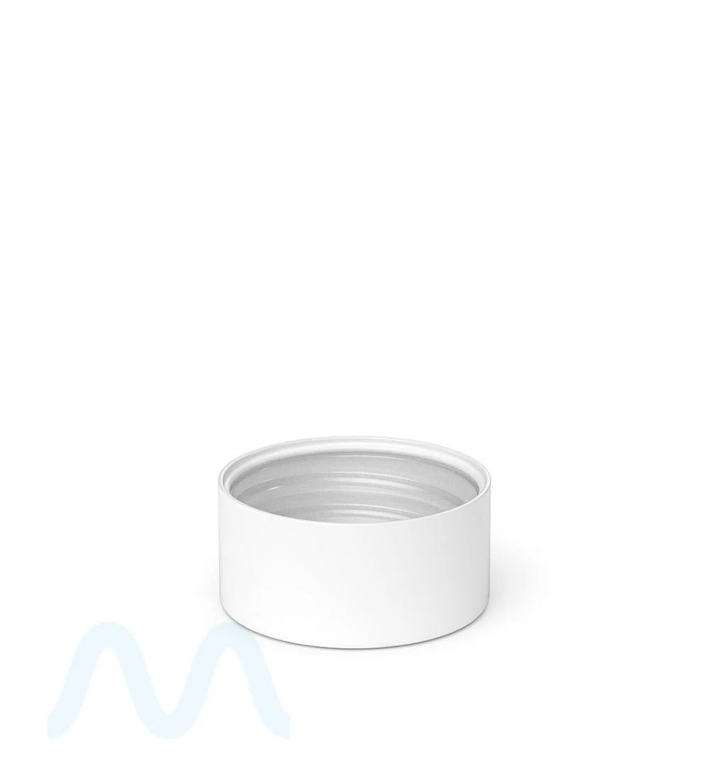 Child Resistant | Smooth Push Down & Turn Plastic PCR Caps w/ Foil Liner | 28mm - Matte White - 504 Count - Image 2