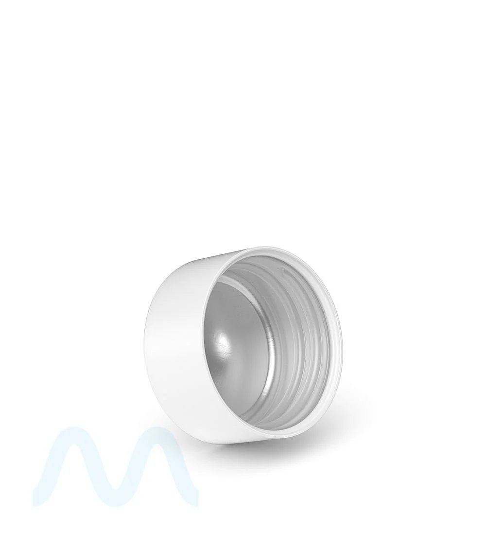 Child Resistant | Smooth Push Down & Turn Plastic PCR Caps w/ Foil Liner | 28mm - Matte White - 504 Count - Image 4