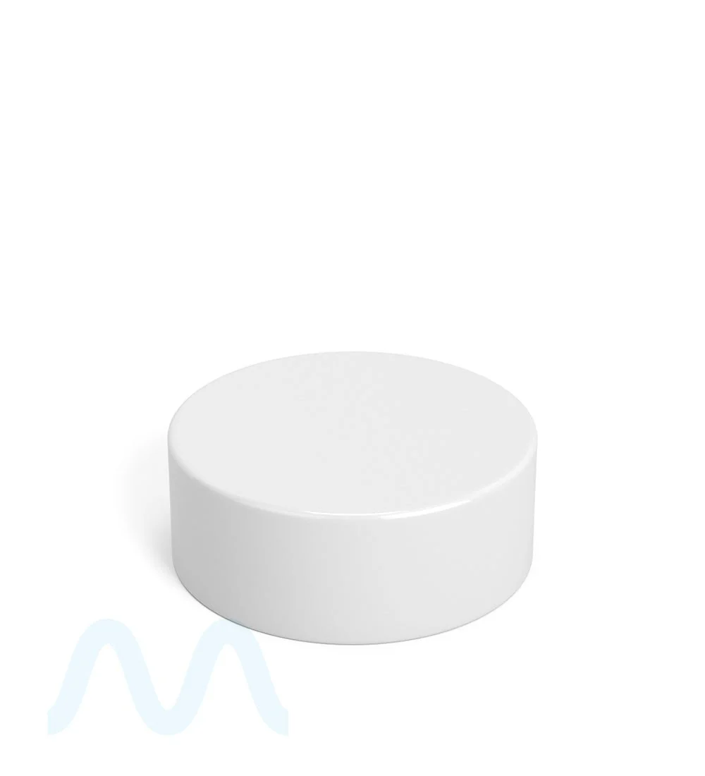 Child Resistant | Smooth Push Down & Turn Plastic PCR Caps w/ Foil Liner | 38mm - Glossy White - 320 Count