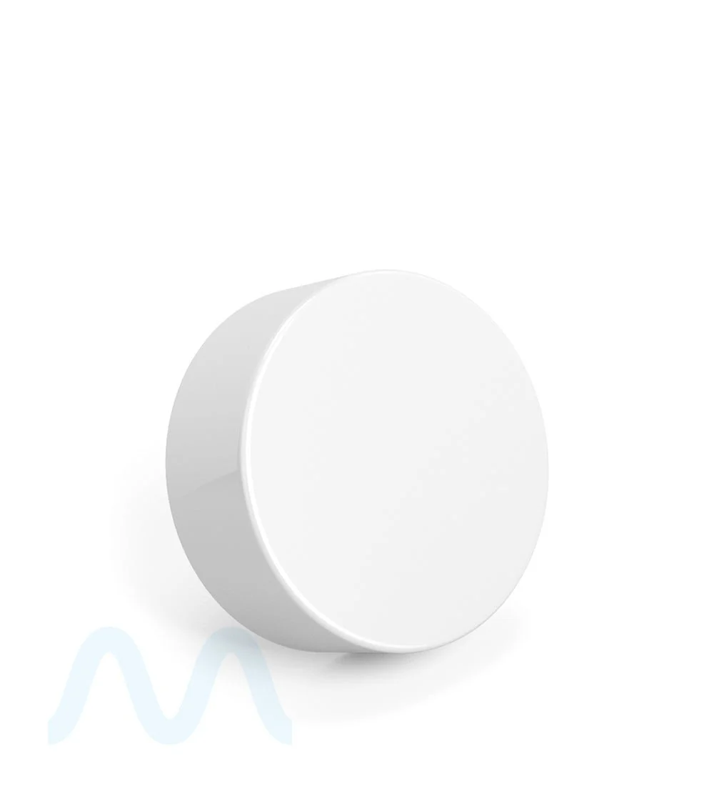 Child Resistant | Smooth Push Down & Turn Plastic PCR Caps w/ Foil Liner | 38mm - Glossy White - 320 Count - Image 3