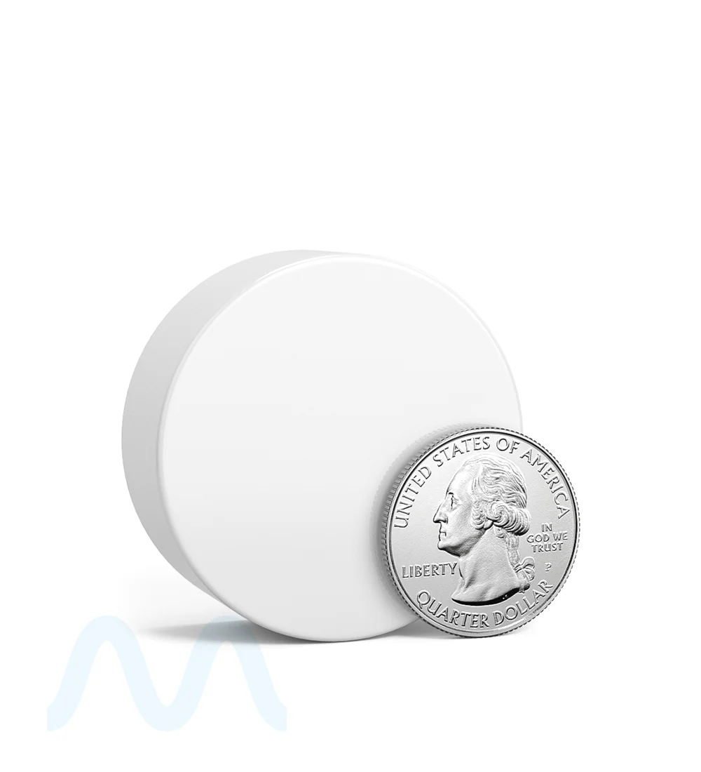 Child Resistant | Smooth Push Down & Turn Plastic PCR Caps w/ Foil Liner | 38mm - Glossy White - 320 Count - Image 6
