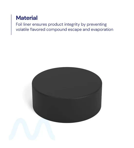 Child Resistant | Smooth Push Down & Turn Plastic PCR Caps w/ Foil Liner | 38mm - Matte Black - 320 Count - Image 2