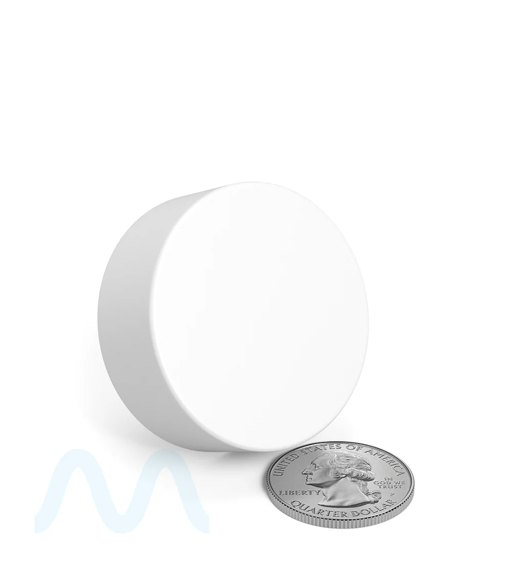 Child Resistant | Smooth Push Down & Turn Plastic PCR Caps w/ Foil Liner | 38mm - Matte White - 320 Count - Image 6