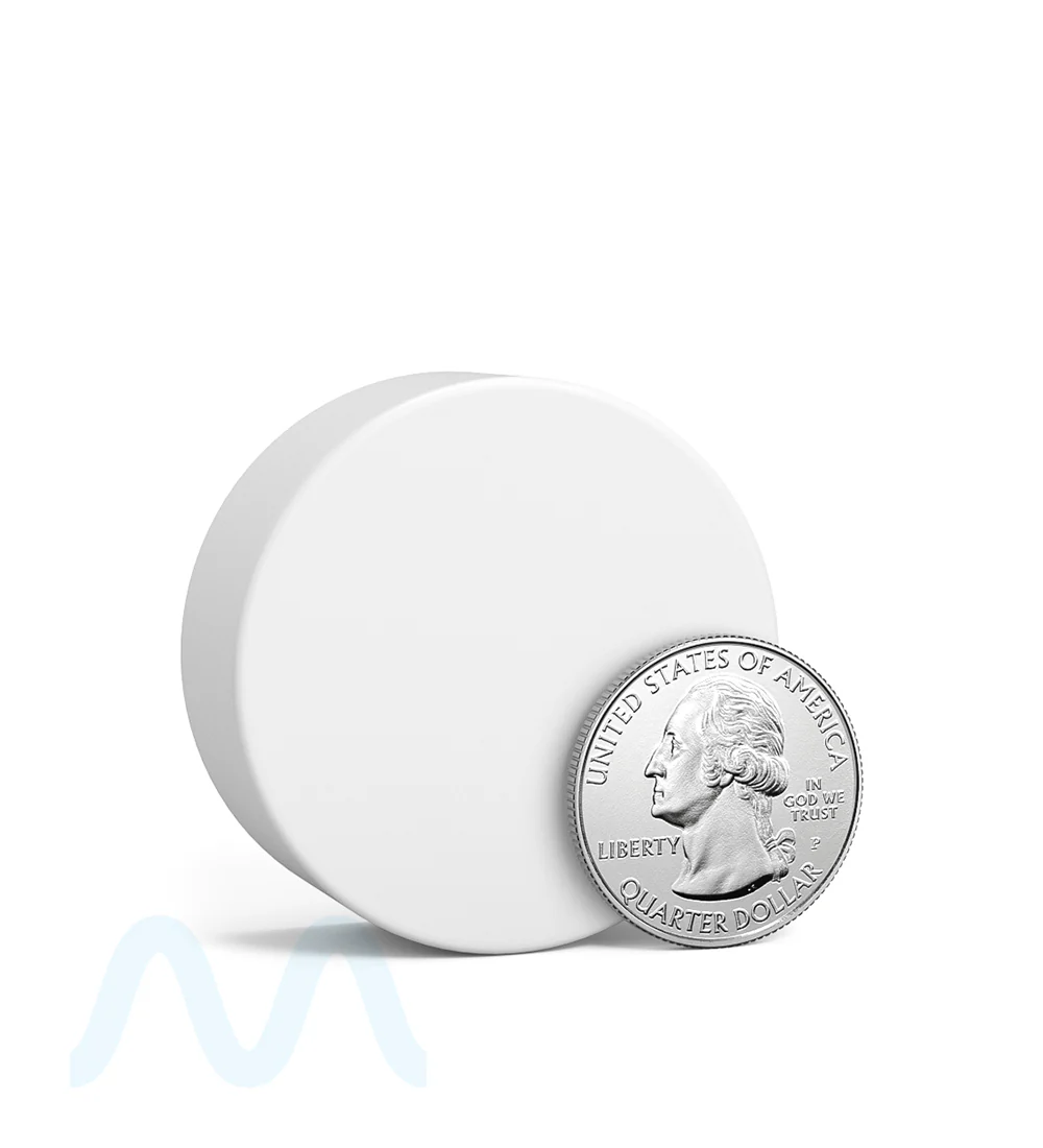 Child Resistant | Smooth Push Down & Turn Plastic PCR Caps w/ Foil Liner | 38mm - Matte White - 320 Count - Image 7