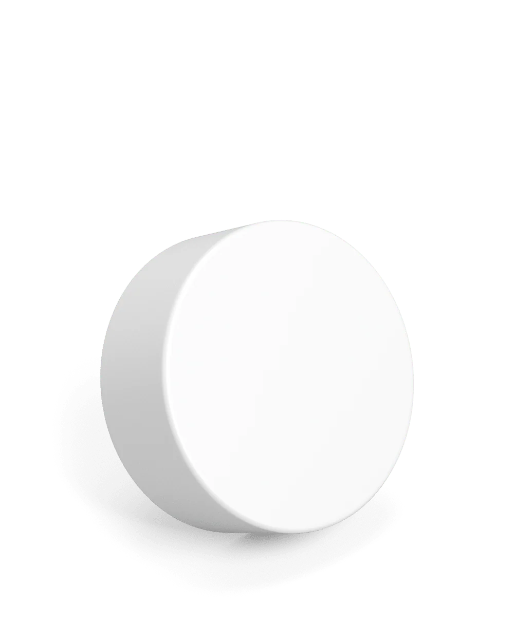 Child Resistant Smooth Push Down & Turn Plastic PCR Caps w/ Foil Liner | 38mm - Matte White | Sample