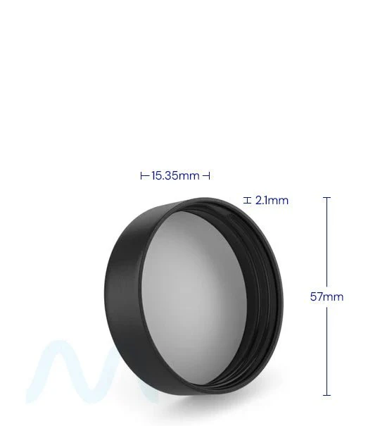Child Resistant | Smooth Push Down & Turn Plastic PCR Caps w/ Text & Foam Liner | 50mm - Matte Black - 100 Count - Image 5
