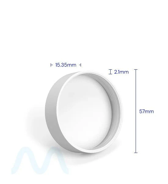 Child Resistant | Smooth Push Down & Turn Plastic PCR Caps w/ Text & Foam Liner | 50mm - Matte White - 100 Count - Image 5