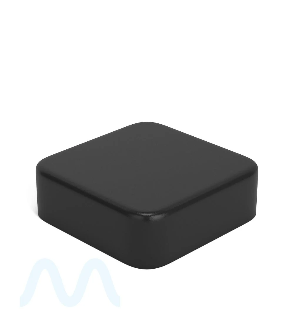 Child Resistant Square Push Down & Turn Plastic Universal Caps w/ Foam Liner | 50mm - Matte Black | Sample