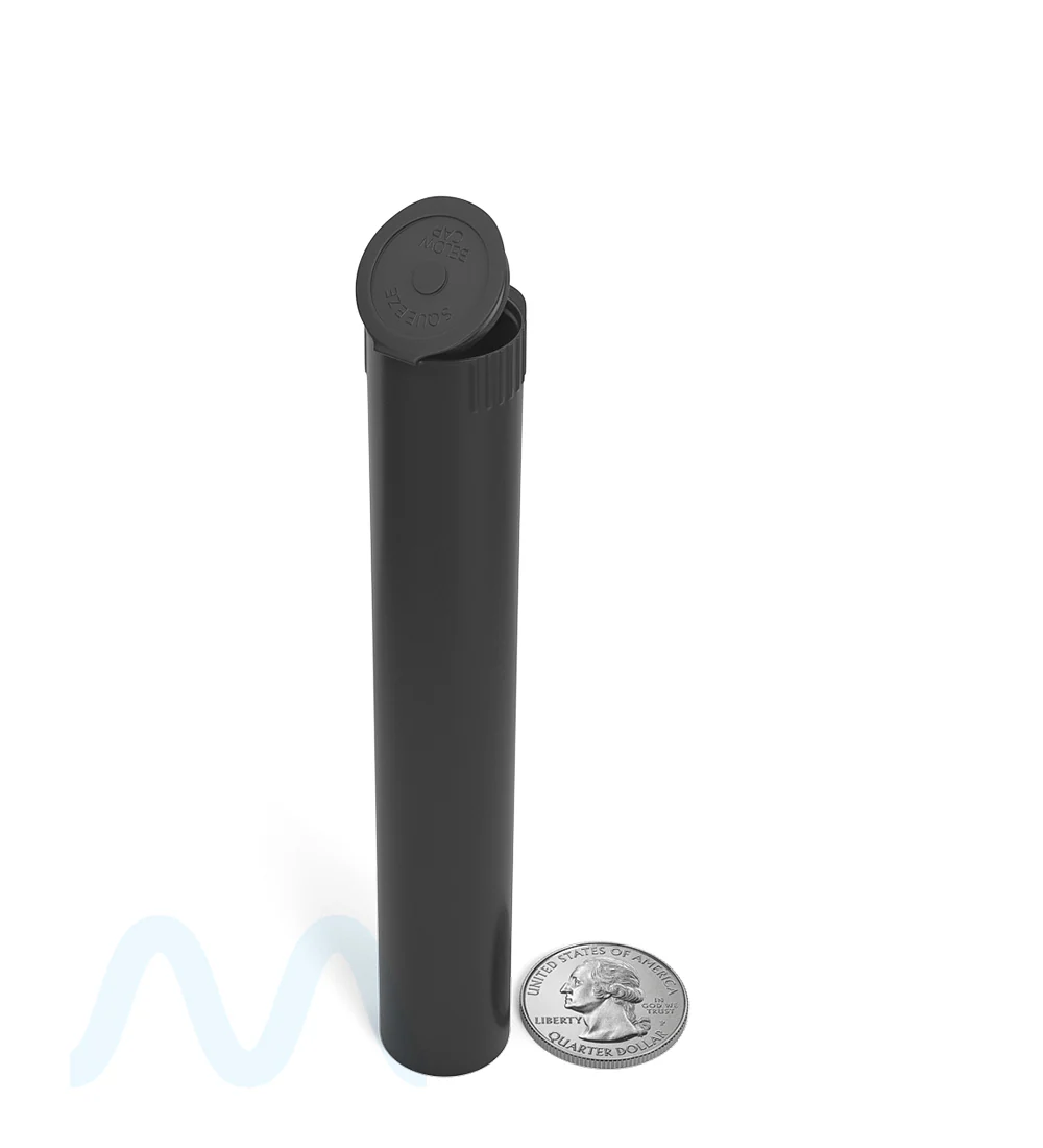 Child Resistant & Sustainable | 100% Biodegradable Pop Top Plastic Pre-Roll Tubes | 116mm - Black - 1000 Count - Image 3