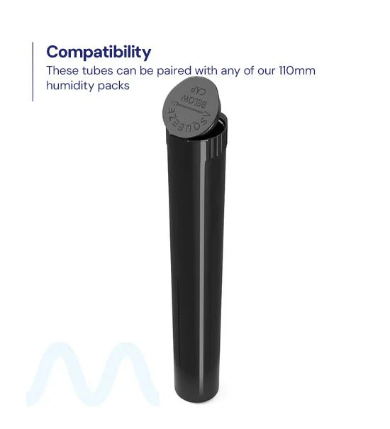 Child Resistant & Sustainable | 100% Biodegradable Pop Top Plastic Pre-Roll Tubes | 116mm - Black - 1000 Count - Image 9