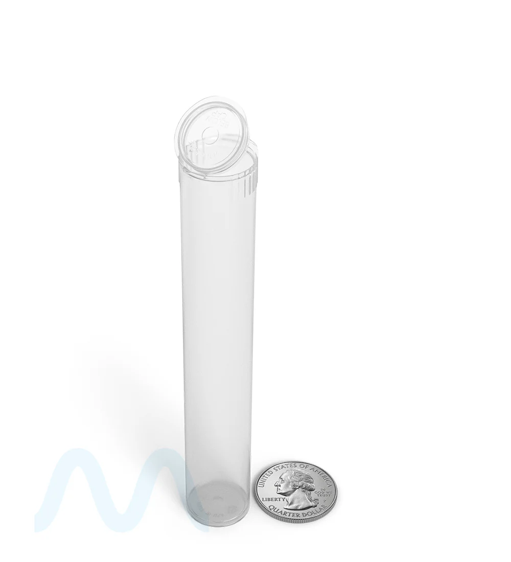 Child Resistant & Sustainable | 100% Biodegradable Pop Top Plastic Pre-Roll Tubes | 116mm - Clear - 1000 Count - Image 9