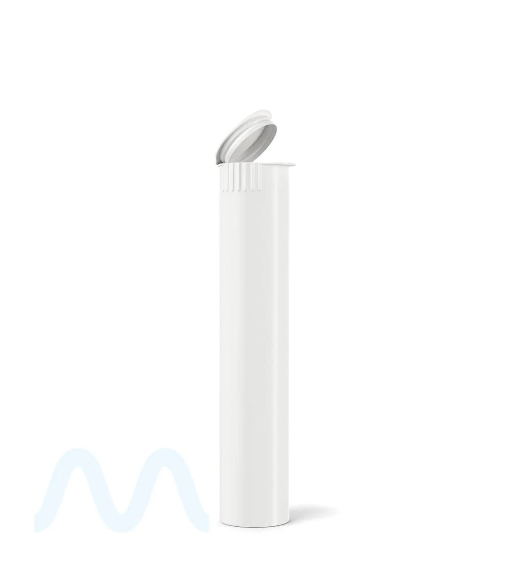 Child Resistant & Sustainable | 100% Biodegradable Pop Top Plastic Pre-Roll Tubes | 95mm - White - 1000 Count